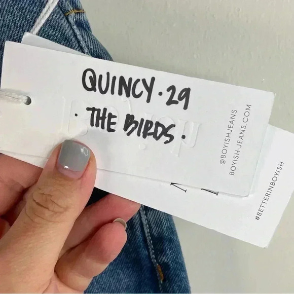 Boyish Medium Wash The Quincy Split Cropped Straight Leg Jean - Picture 13 of 13